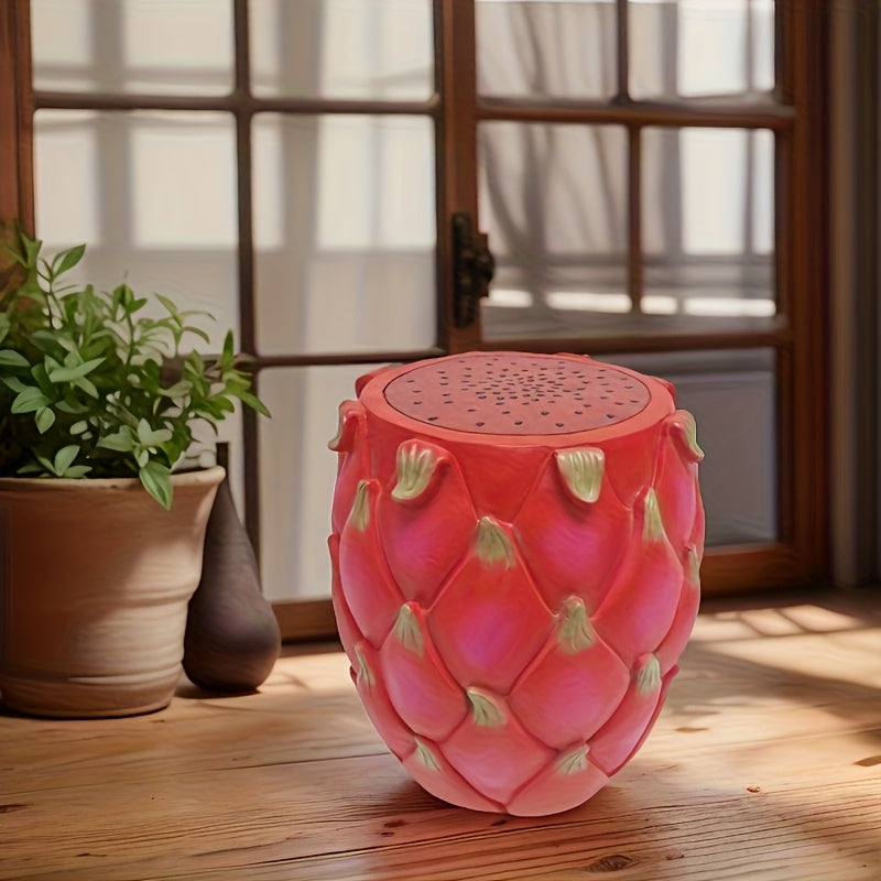 13.4" Oversized Resin Dragon Fruit Stool, Multi-Purpose Side Table & Plant Stand – view 7