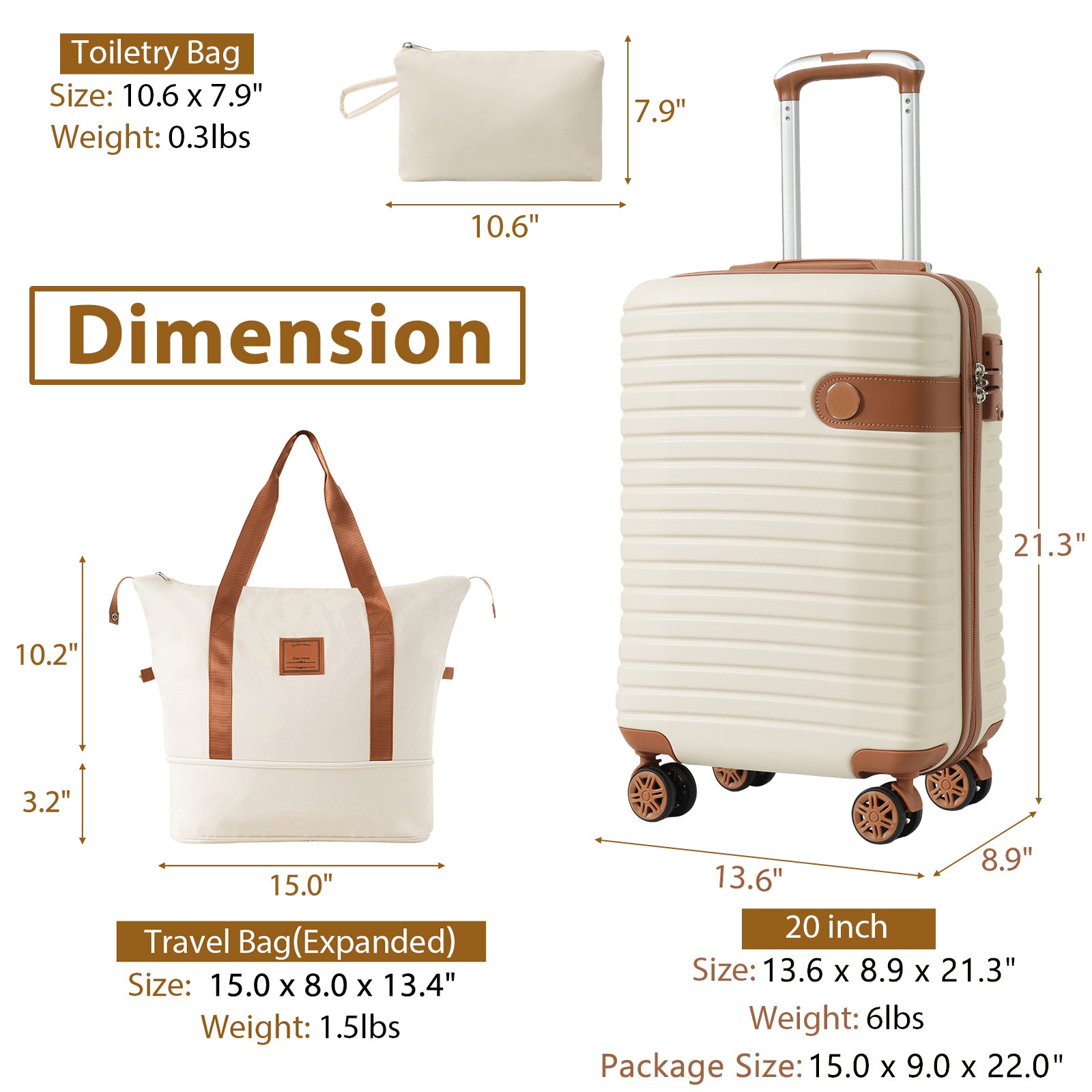 Luggage Sets 3 Piece Carry on Luggage 22x14x9 Airline Approved – view 5