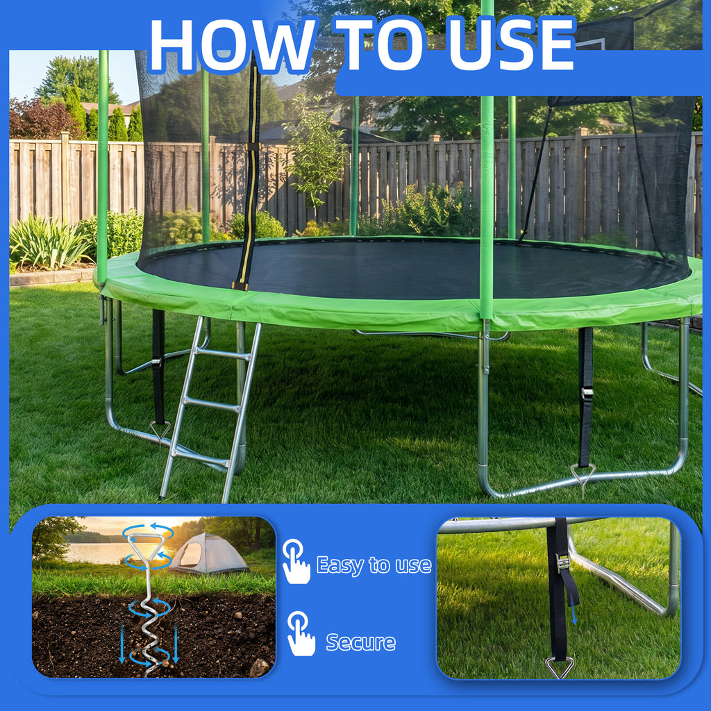 4-Pack Windproof Trampoline Stakes Anchor Kit-Steel Corkscrew Anchor – view 5