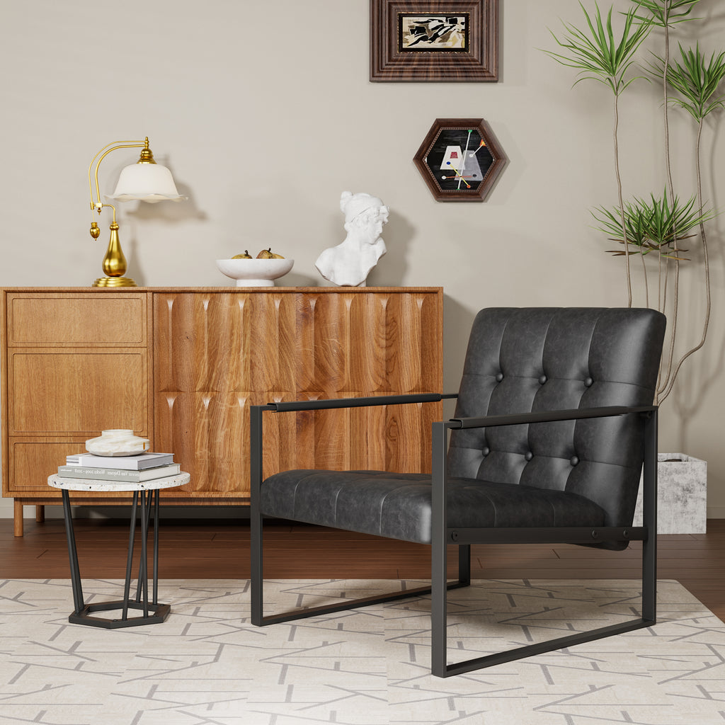 Modern Linen Upholstered Accent Chair