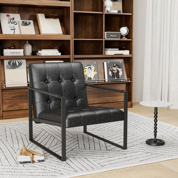 Modern Linen Upholstered Accent Chair