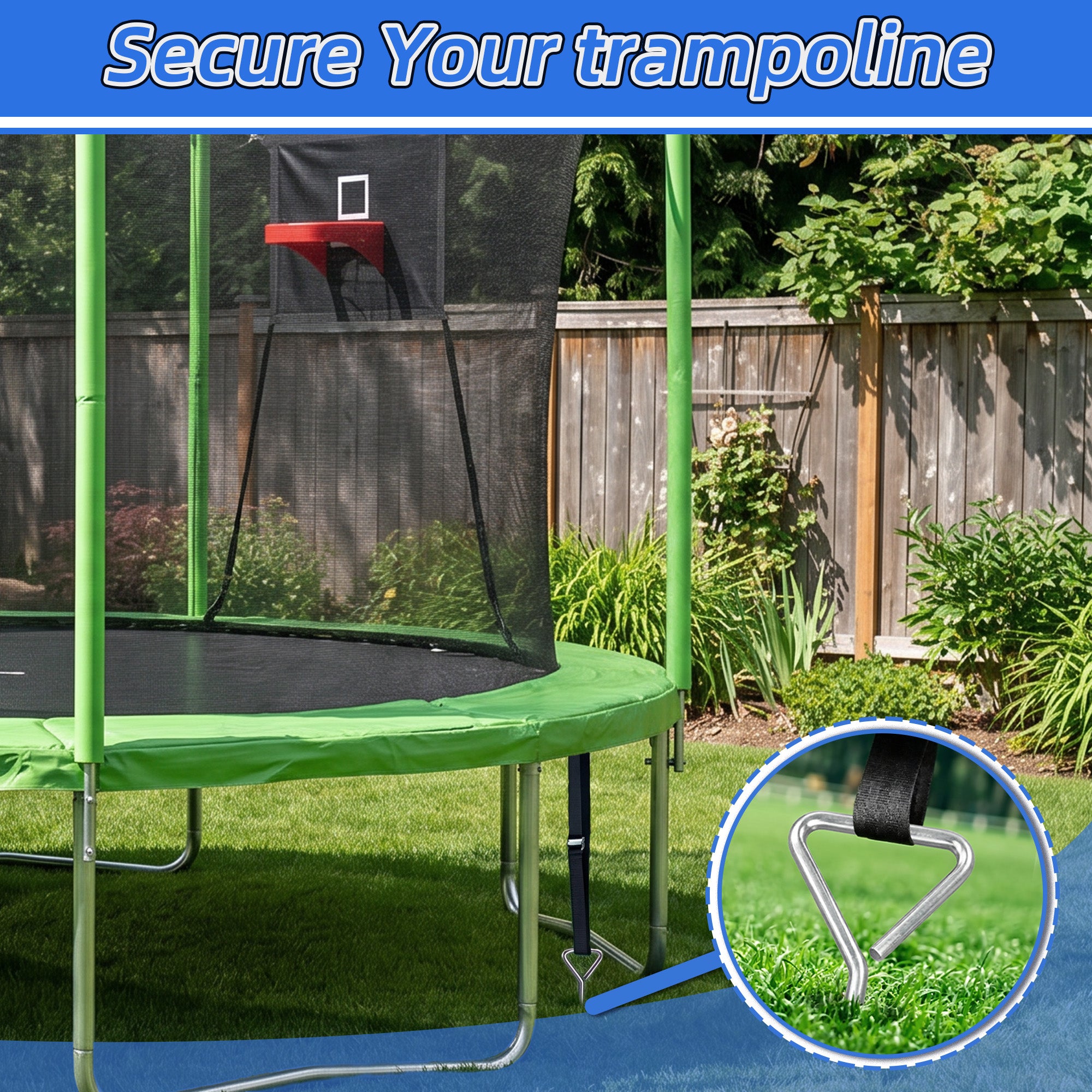 4-Pack Windproof Trampoline Stakes Anchor Kit-Steel Corkscrew Anchor – view 7