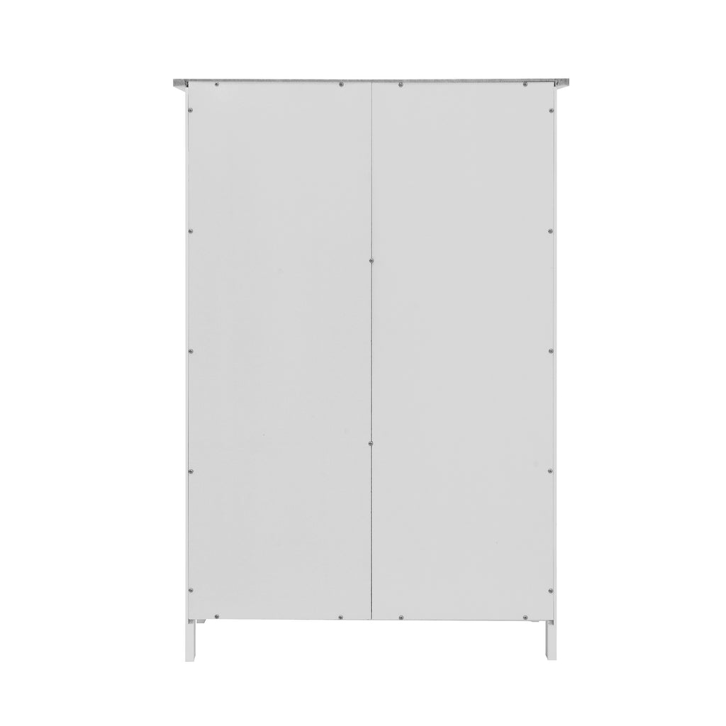 White Bathroom Storage Cabinet, Floor Cabinet with Adjustable Shelf and Drawers – view 5
