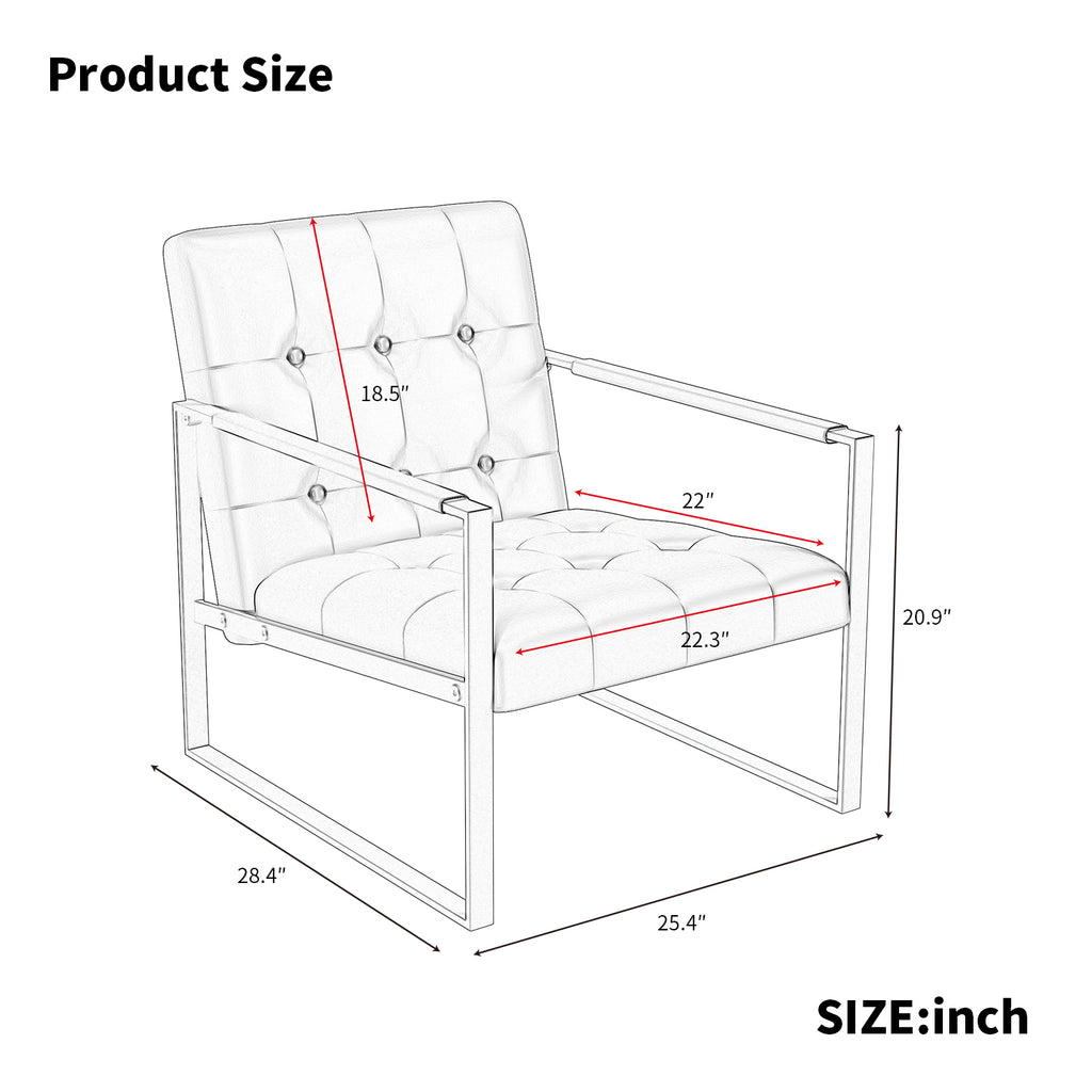 Modern Linen Upholstered Accent Chair