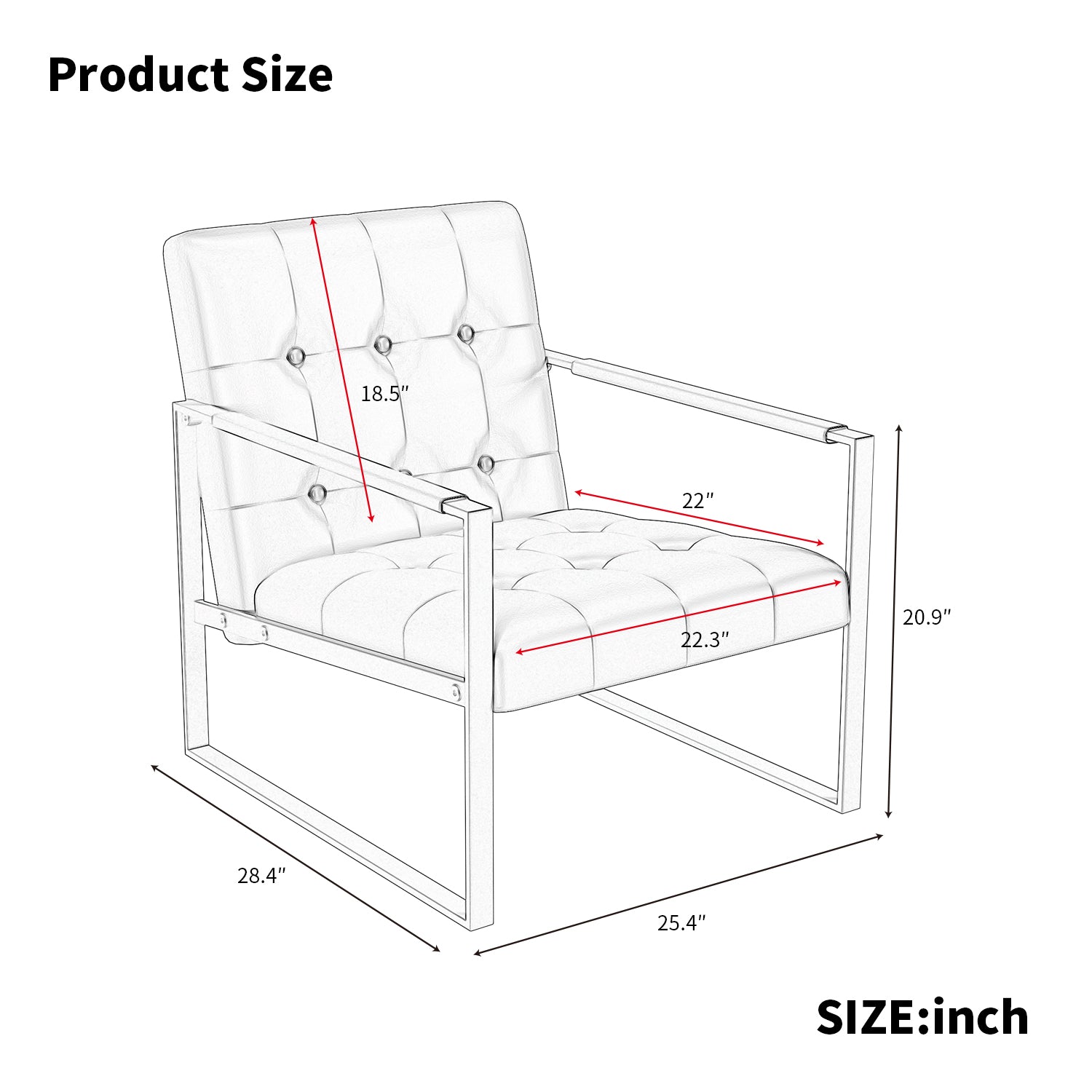 Modern Linen Upholstered Accent Chair