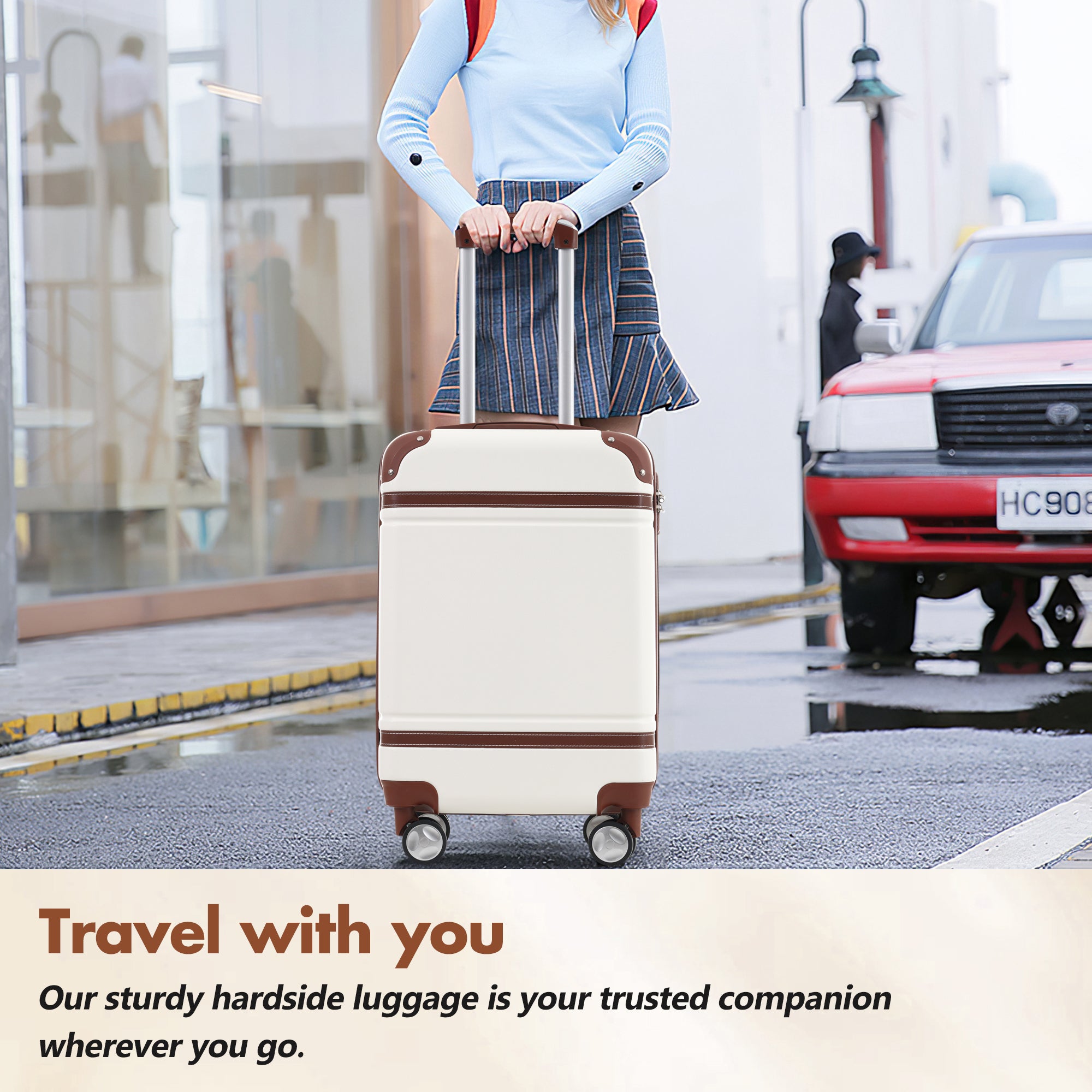 Hardshell Luggage Sets with Bags Lightweight Suitcase Double Spinner Wheels with TSA Lock – view 3