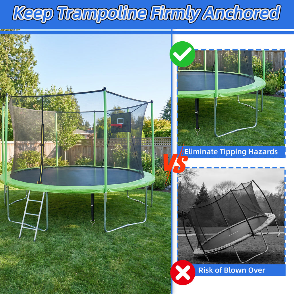 4-Pack Windproof Trampoline Stakes Anchor Kit-Steel Corkscrew Anchor – view 3