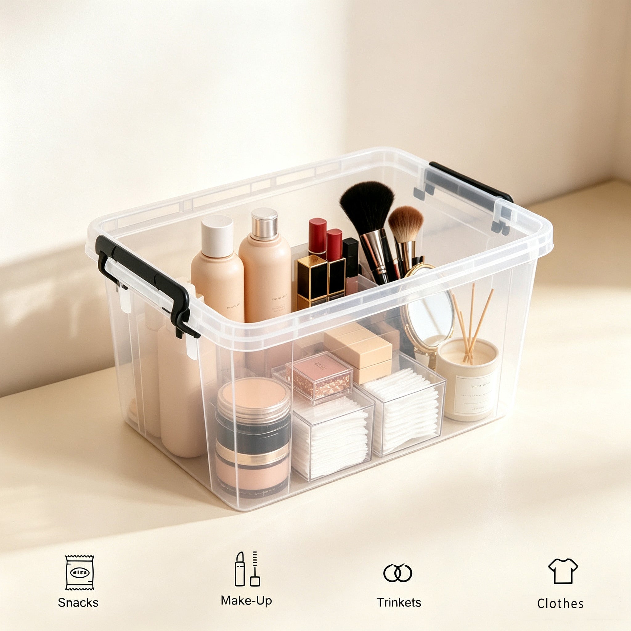 360 QT Clear Storage Bins with Lids, 4 Pack 90 QT-Stackable Plastic Organizer for Home – view 4