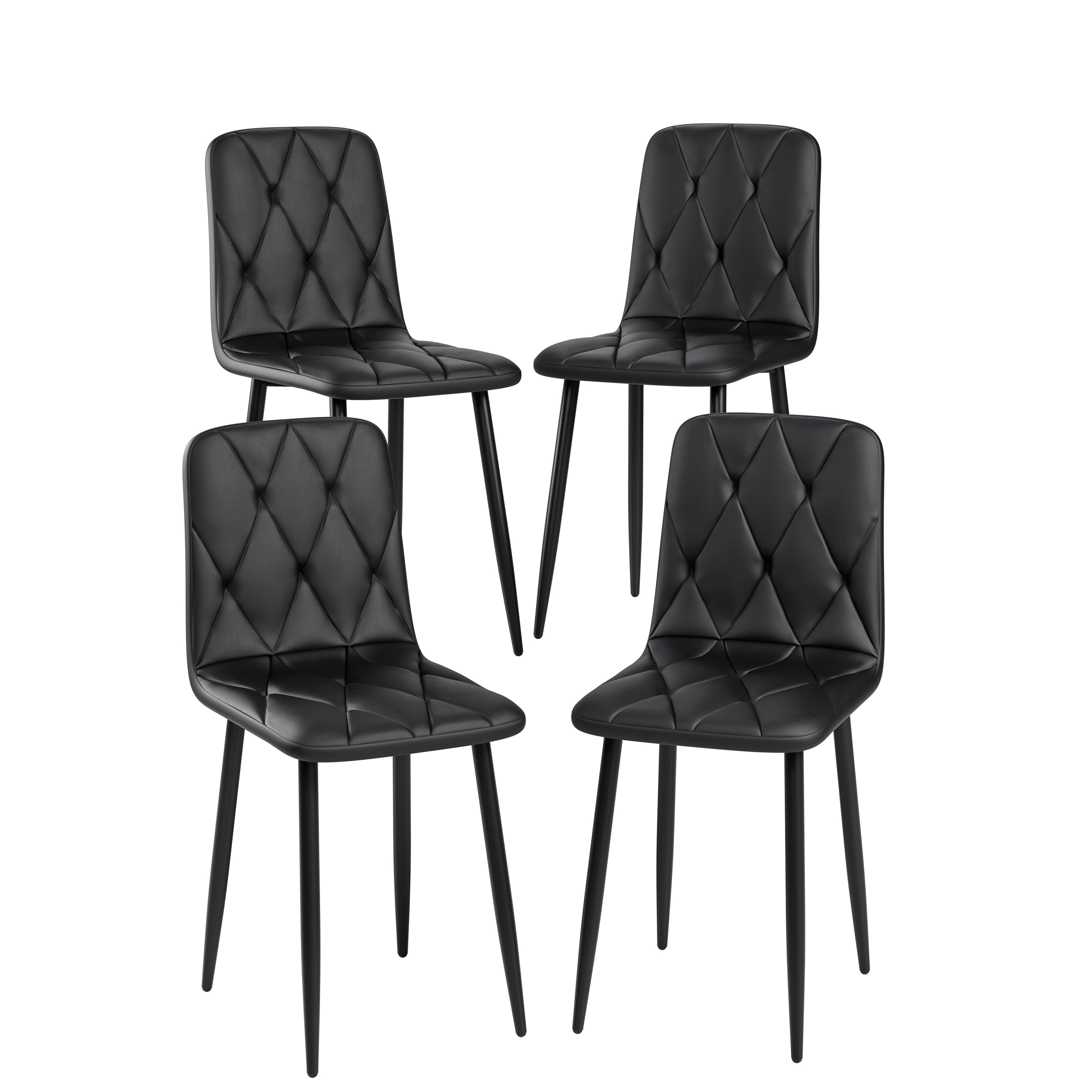 Dining Chairs Set of 4, Modern Kitchen Dining Room Chairs, Velvet Dining Chair Upholstered Cushion Seat and Sturdy Metal Legs