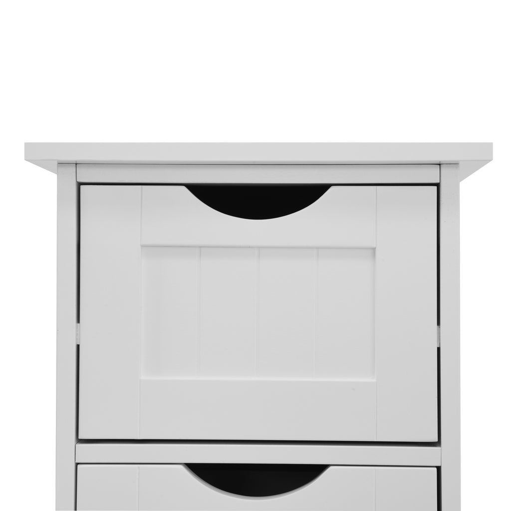 White Bathroom Storage Cabinet, Freestanding Cabinet with Drawers – view 2