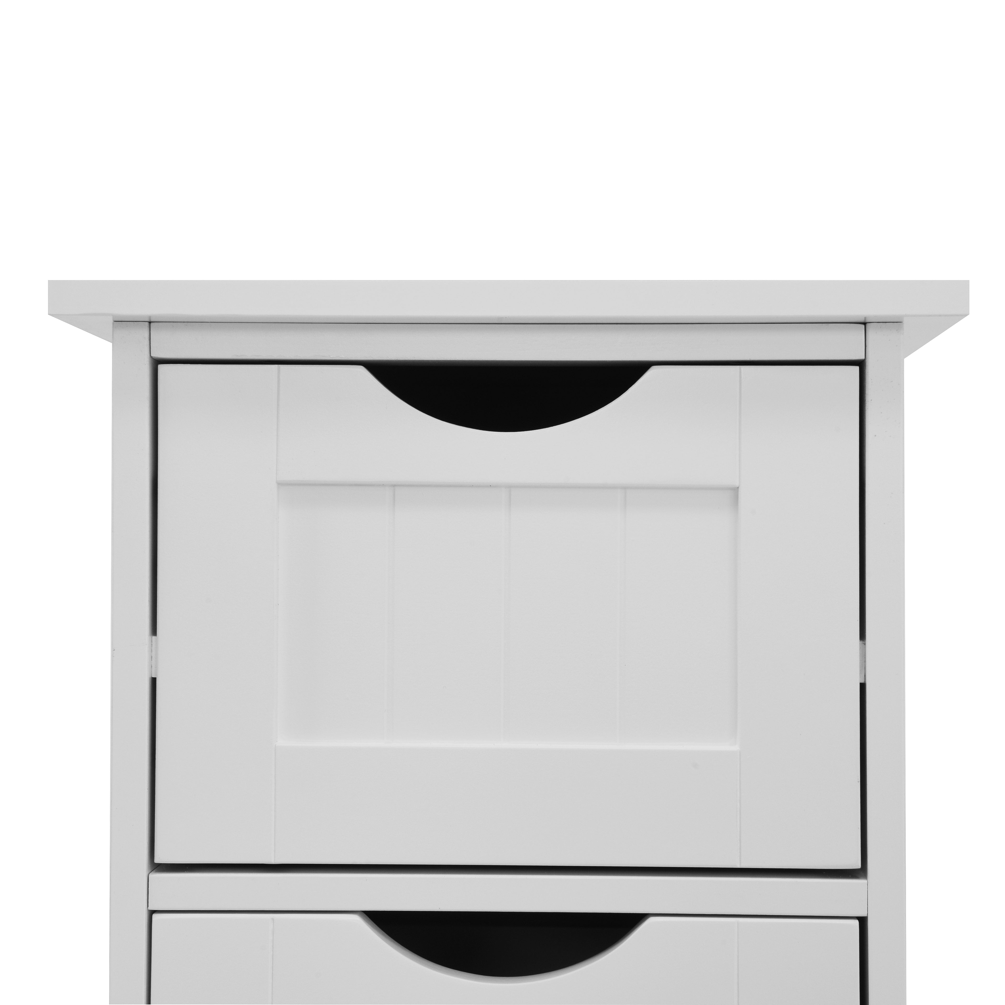 White Bathroom Storage Cabinet, Freestanding Cabinet with Drawers – view 2