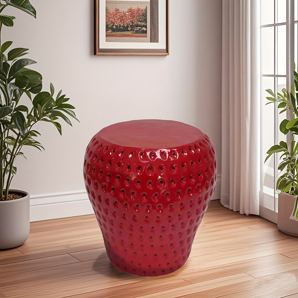 Strawberry Fruit Stool, 13.4" Oversized Resin Stool, Side Table – view 6