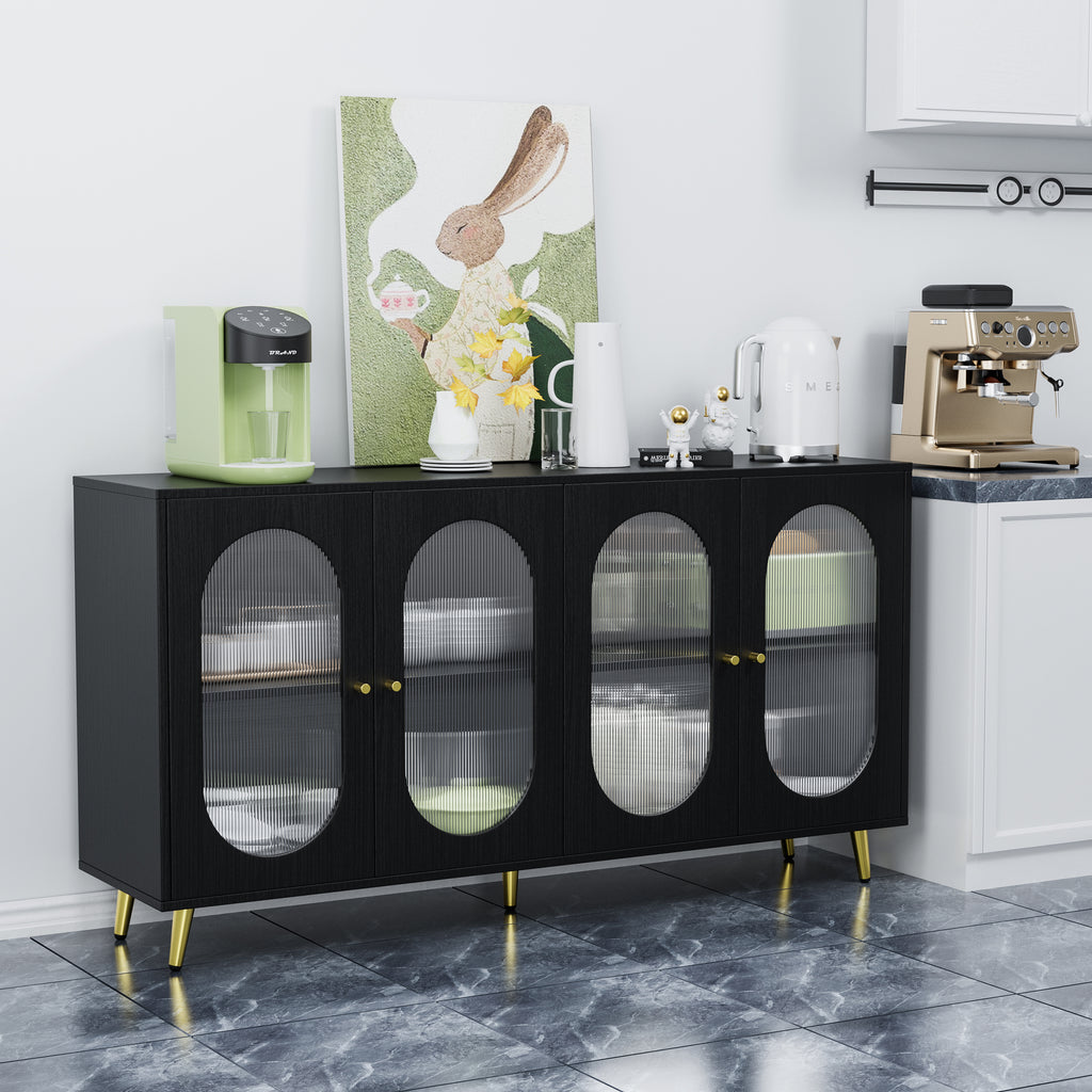 Modern Accent Sideboard Cabinet with Acrylic Doors, Freestanding Storage Cupboard Console Table for Kitchen Dining Living Room Hallway Office