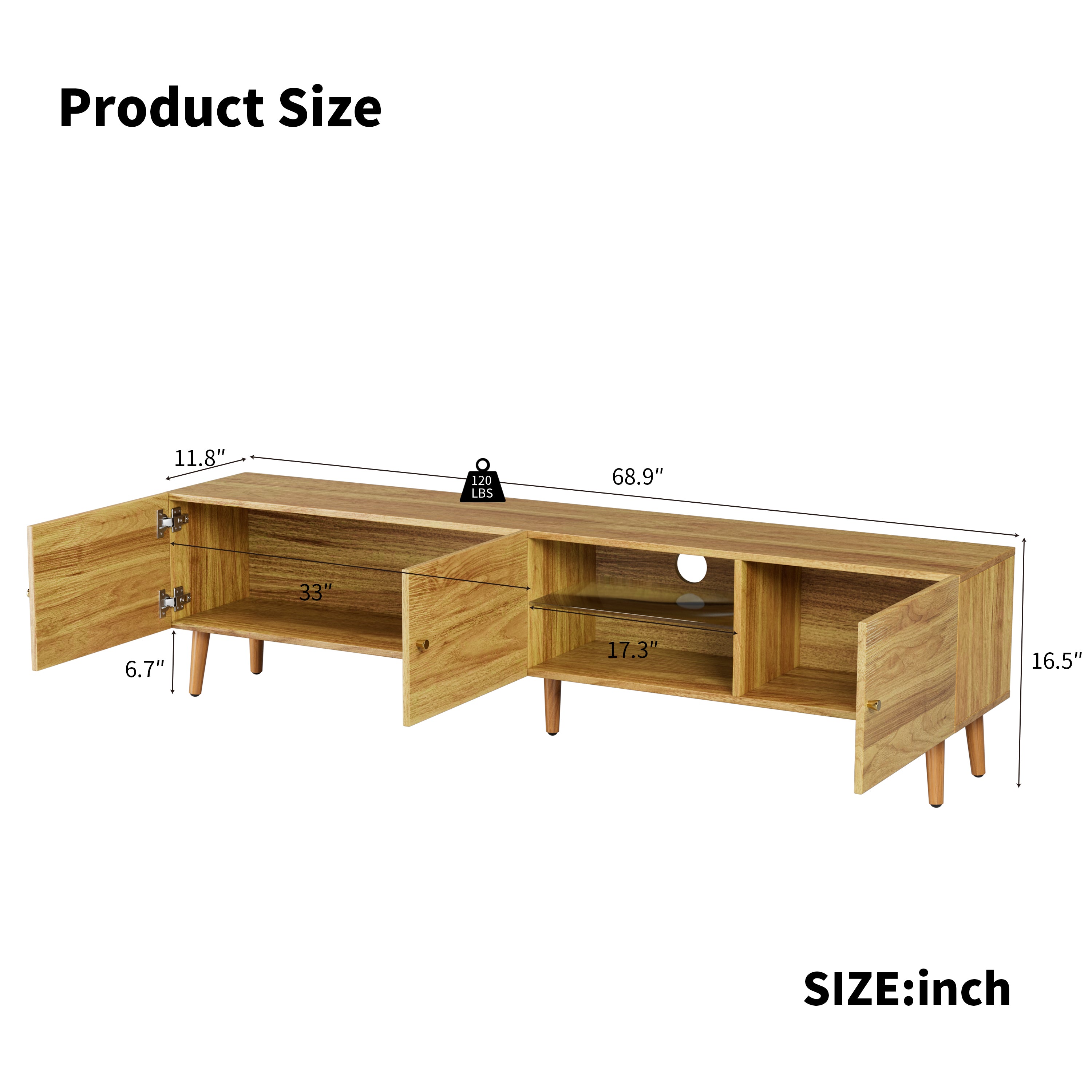 70-Inch Mid-Century TV Console