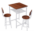 Bar table, equipped with 2 bar stools , with backrest and partition