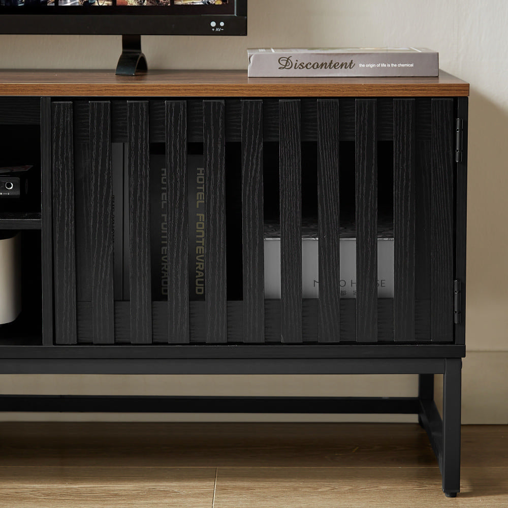 63-Inch Slatted Mid-Century TV Stand