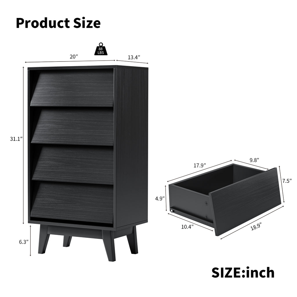4-Drawer Vintage Beveled Dresser