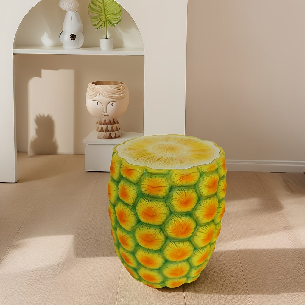 14" Oversized Pineapple Shaped Resin Stool, Side Table, Plant Stand – view 9