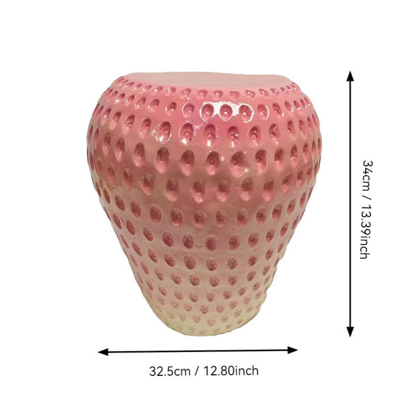 Strawberry Fruit Stool, 13.4" Oversized Resin Stool, Side Table – view 4