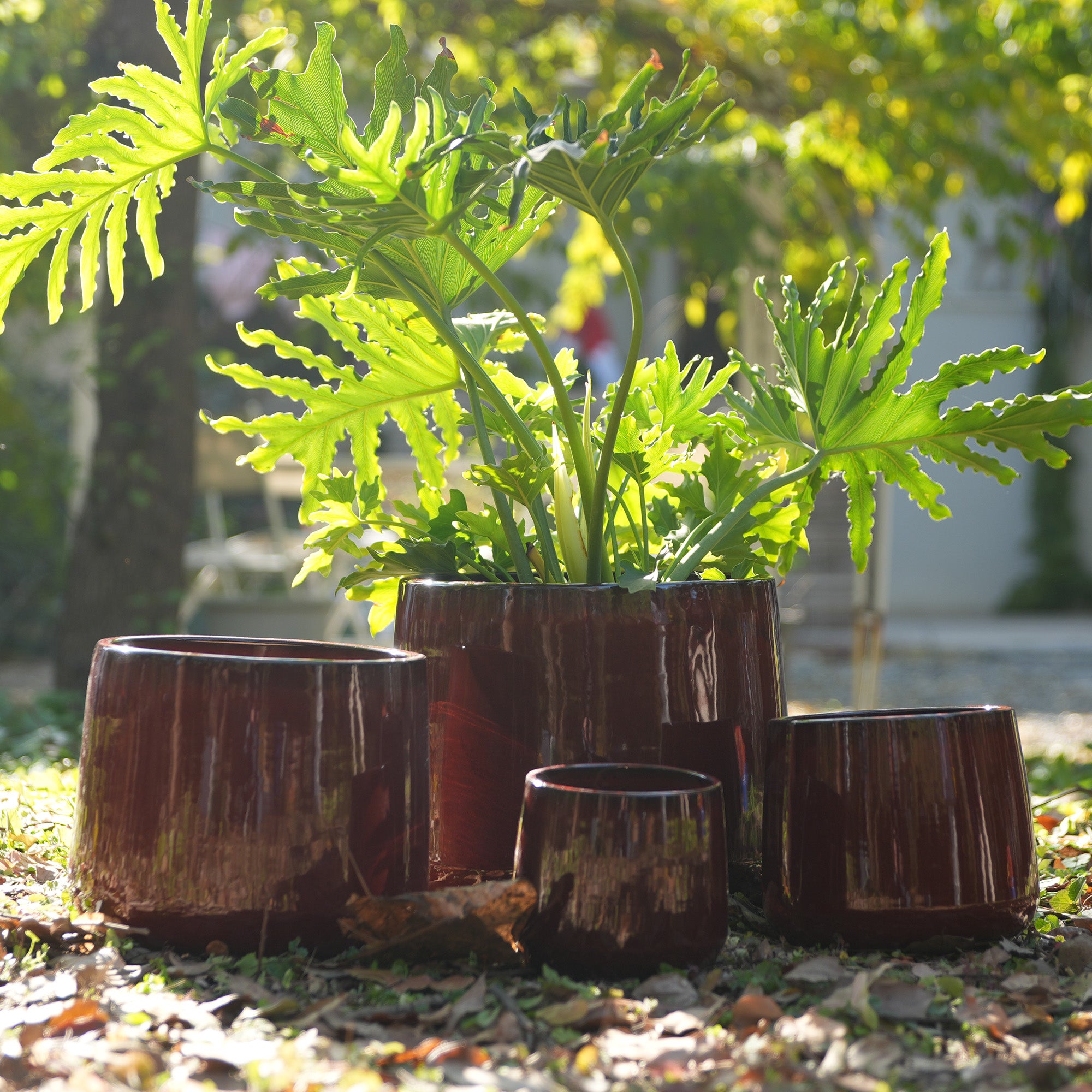 Handmade Ceramic Flower Pot Set of 4, 7/9/11/14 Inch Diameter – view 4