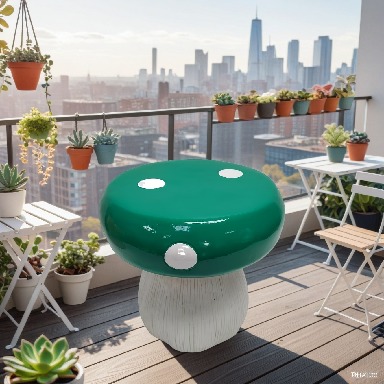Mushroom Model Statue Stool, Outdoor Garden Resin Stool – view 7