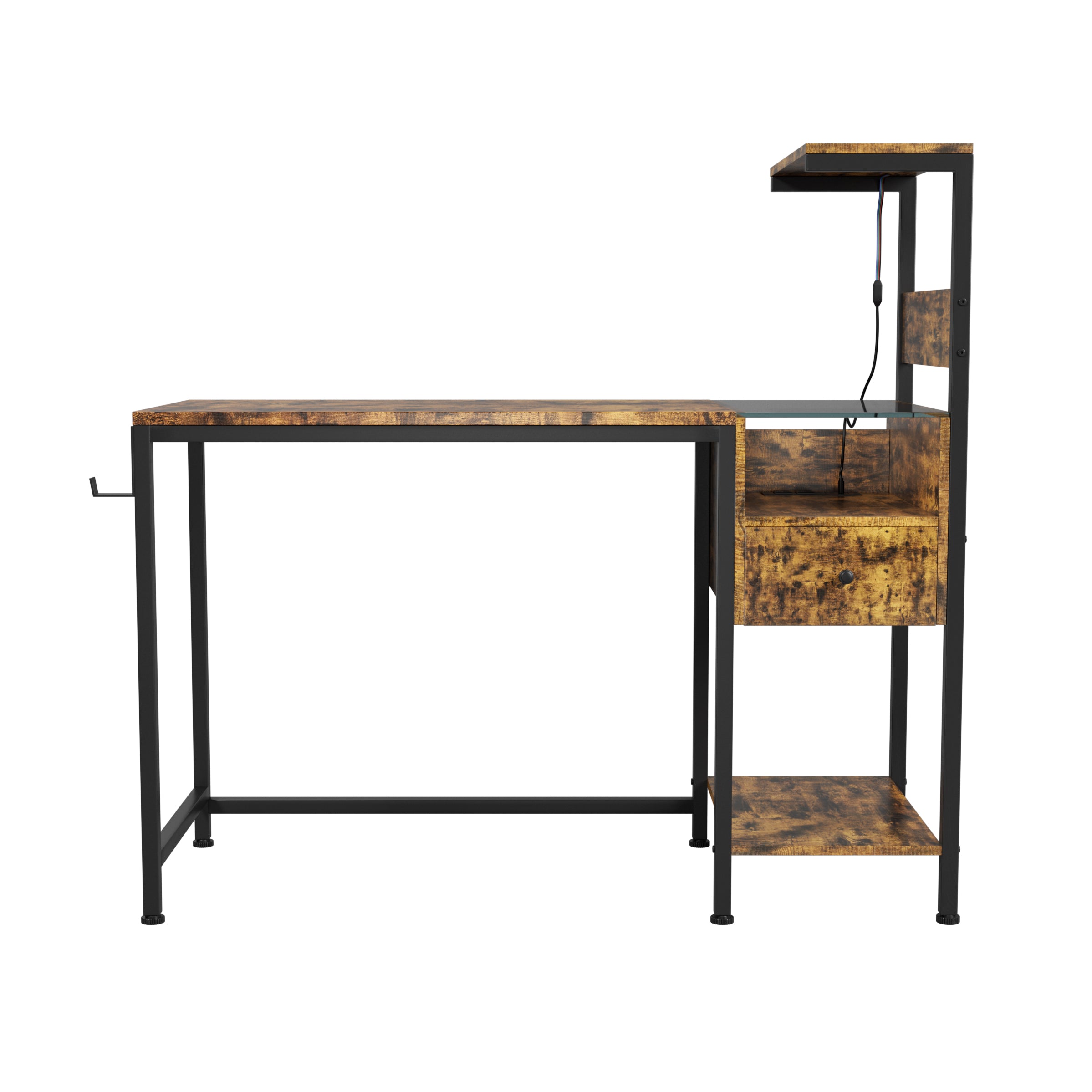 48-Inch Computer Desk with Power, Storage & LED