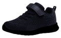 NEWMALL kids all-black mesh athletic sneaker
