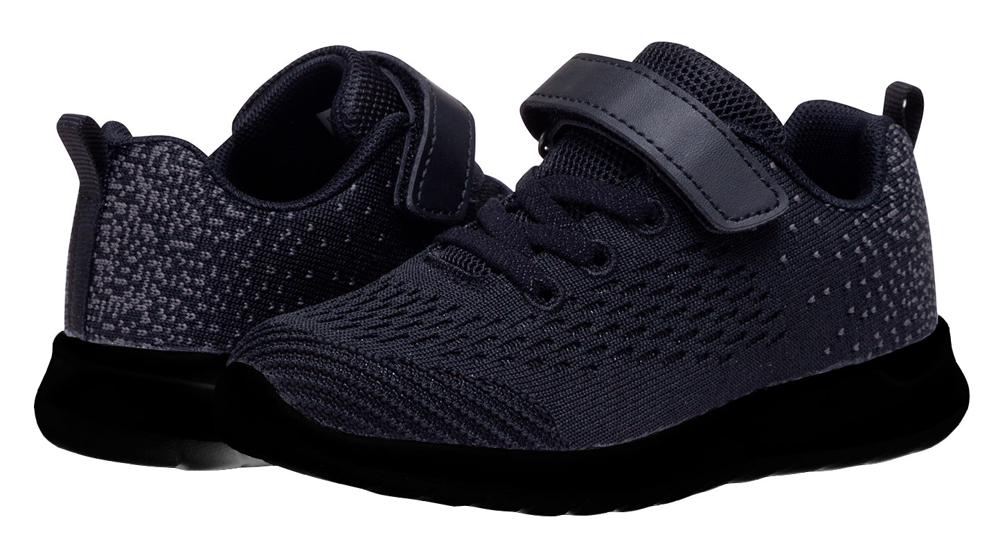 NEWMALL kids all-black mesh athletic sneaker - view 6