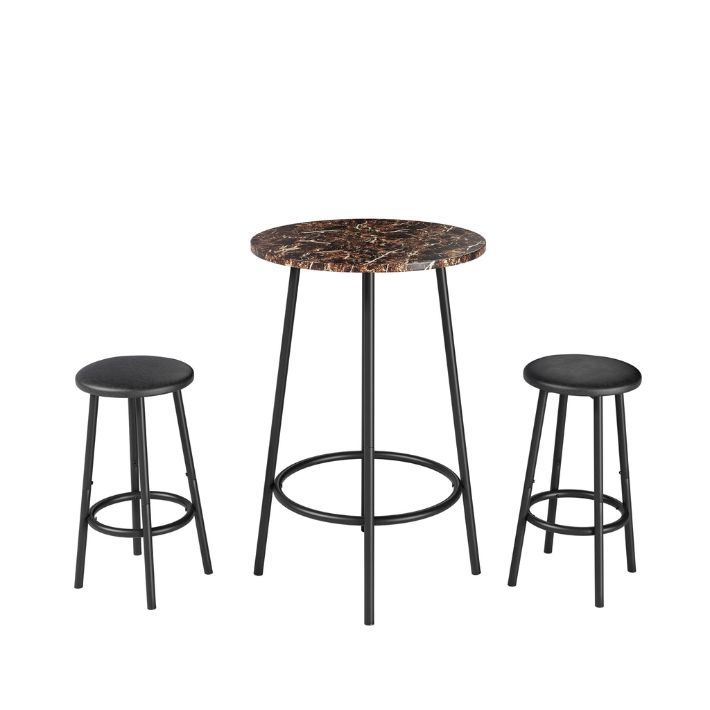 3-Piece Bar Table Set with 2 Bar Stools – Modern Pub Table
