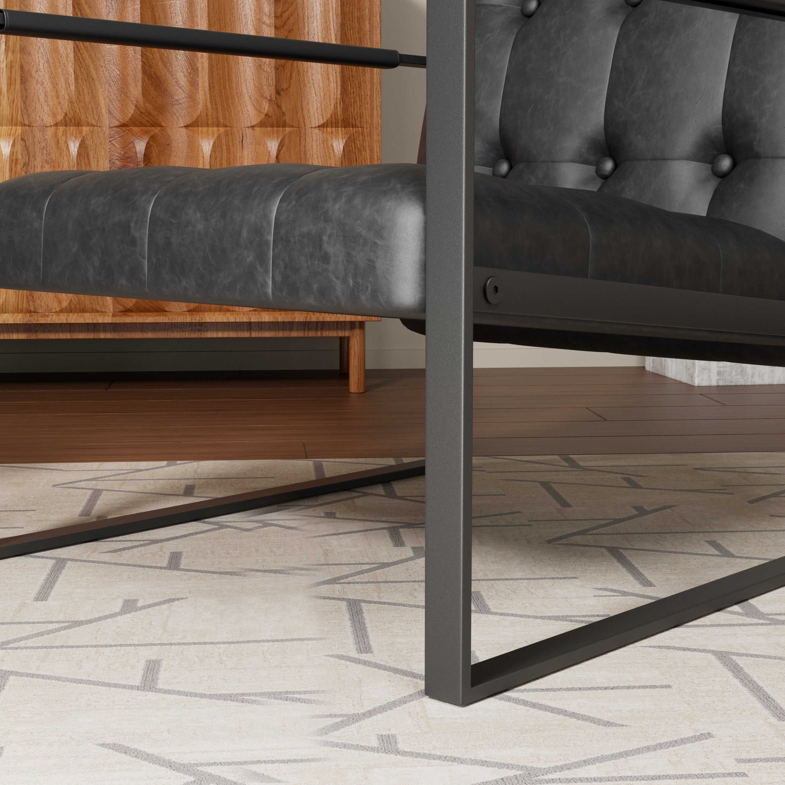Modern Linen Upholstered Accent Chair