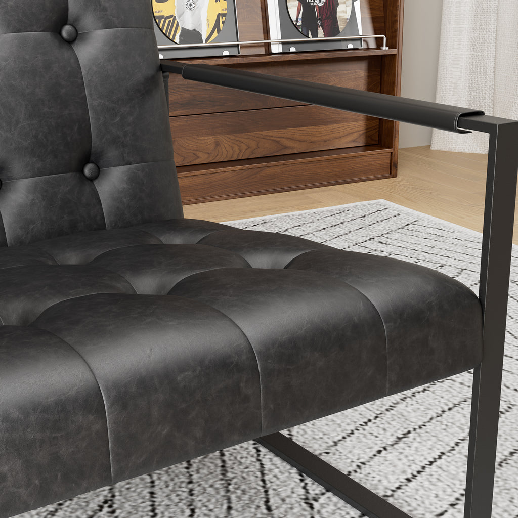 Modern Linen Upholstered Accent Chair